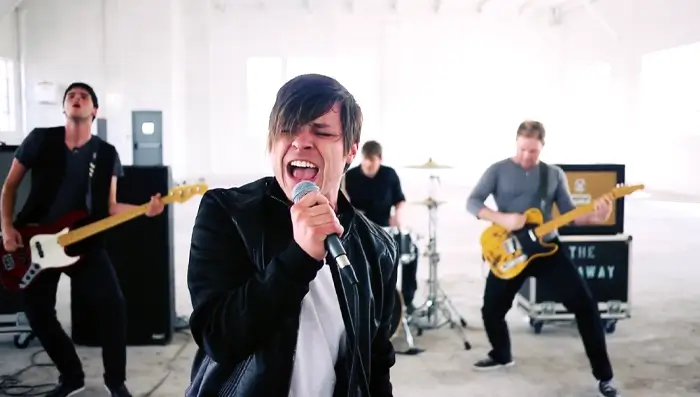 a screenshot from the music video Set The Night On Fire by The Getaway